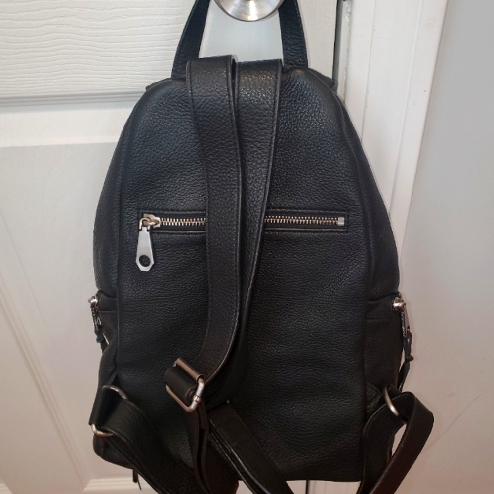 Rebecca Minkoff Julian Black Leather Backpack with Fringes and Tassels